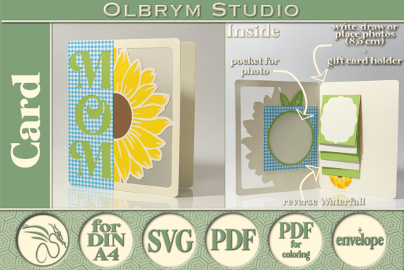 Download Sunflower Mother’s Day Gift Card SVG - Flower Collection
