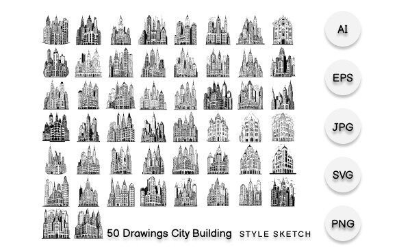 Download Drawings City Building Element Black - Premium Resources