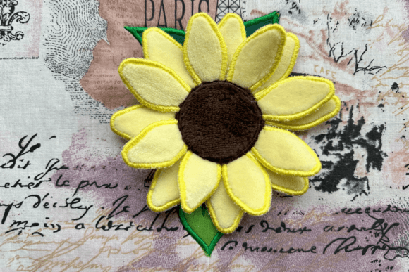 Download 3 D Sunflower-embroidery Appliqué - Flower Collection