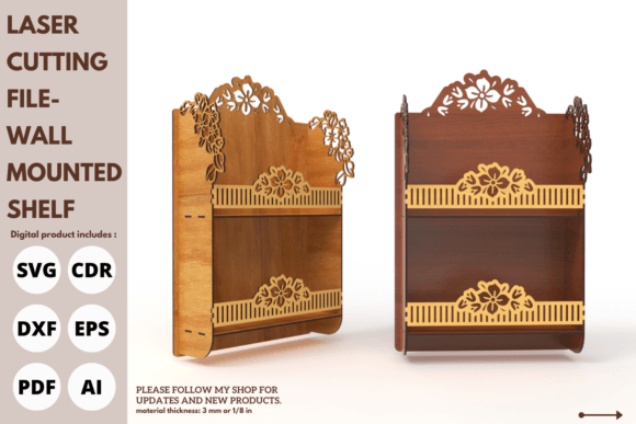 Download Decorative Flower Wall Shelf, Laser Cut - Flower Collection