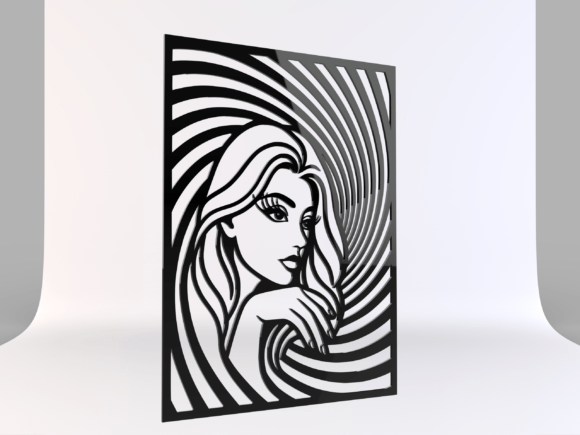 Download Woman Face Panel SVG DXF EPS PNG STL. - Premium Bundle