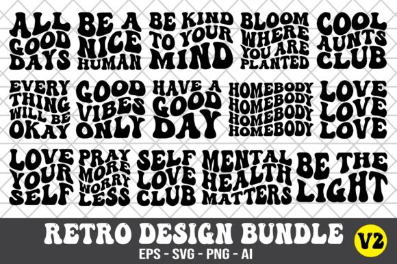 Download Retro Wavy Design Bundle SVG V2 - Wavy design Collection
